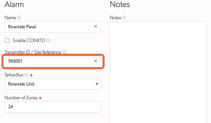 New Virtual Alarm form