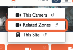 Open Live on the operator console, with Related Zones highlighted