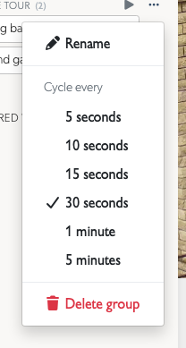 The pace a heading steps at, in the heading's own menu