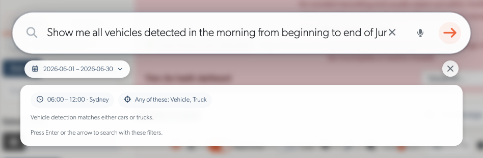A whole-June vehicle search with a separate morning time window