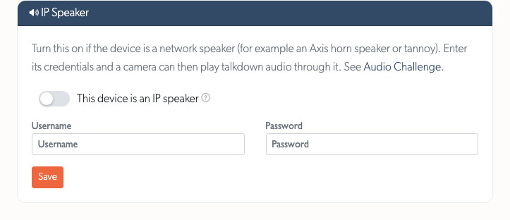 Registering an IP speaker on the device page